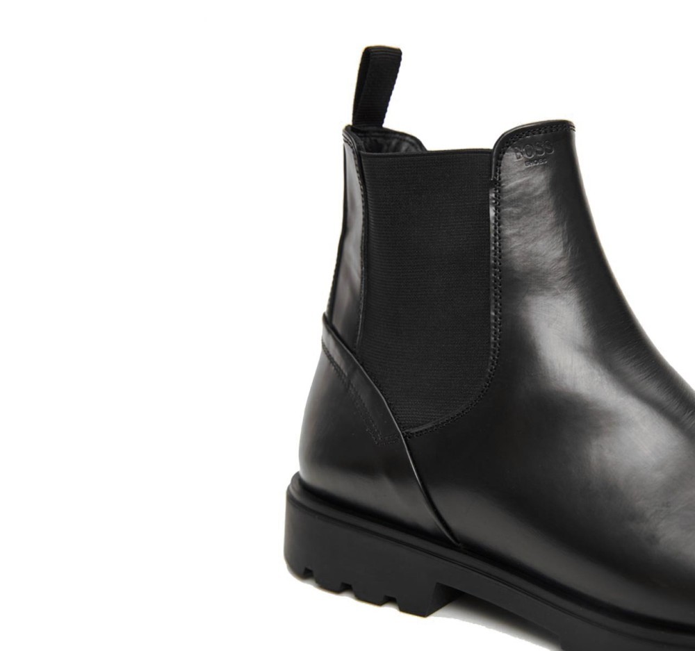 BOSS</br>Boss A7631 BERGAMO Ανδρικά Μποτάκια Μαύρο Δέρμα Chelsea BOSS</br>Boss A7631 BERGAMO Ανδρικά Μποτάκια Μαύρο Δέρμα Chelsea