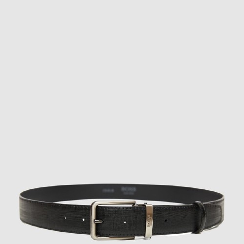 Ανδρική Ζώνη Μαύρο Δέρμα GLAMOUR AB008-BLK Boss