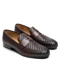 Ανδρικά Μοκασίνια/Loafers Καφέ Δέρμα ABRAMO-00K4 WOV Kalogirou