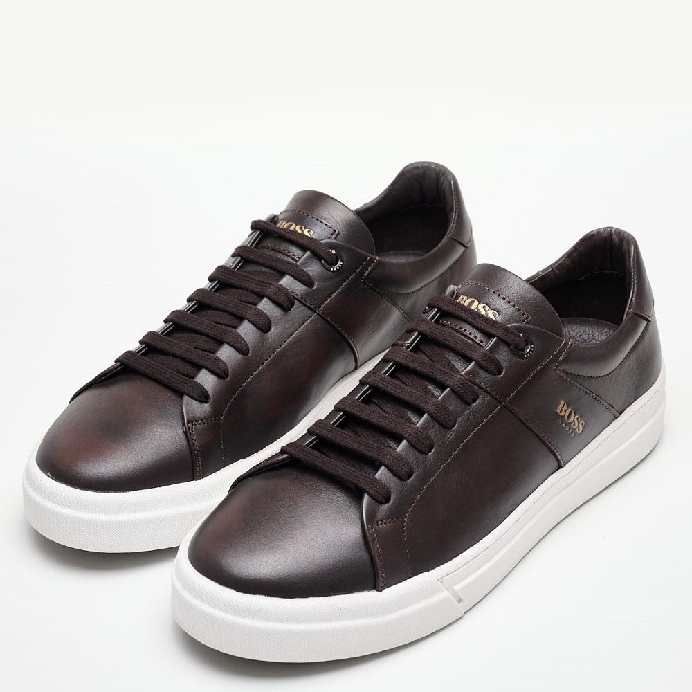 BOSS</br>Ανδρικά Sneakers Καφέ Δέρμα AC121 CONTADOR Boss BOSS</br>Ανδρικά Sneakers Καφέ Δέρμα AC121 CONTADOR Boss