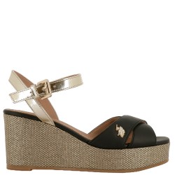 U.S. POLO ASSN.</br>U.S. Polo Assn. ALYSSA027-BLK-LGO01 Γυναικείες Πλατφόρμες Μαύρο/Χρυσό