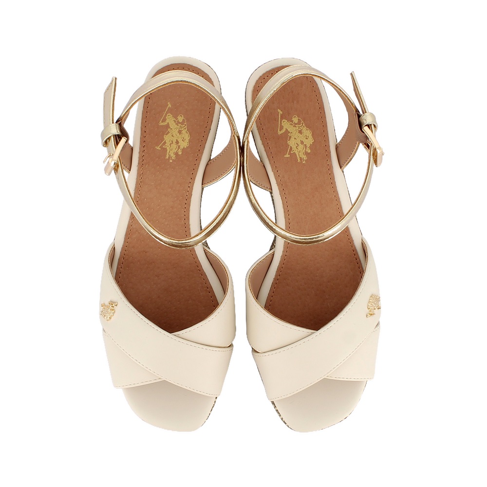 U.S. POLO ASSN.</br>U.S. Polo Assn. ALYSSA027-LBE-GOL02 Γυναικείες Πλατφόρμες Εκρού/Χρυσό