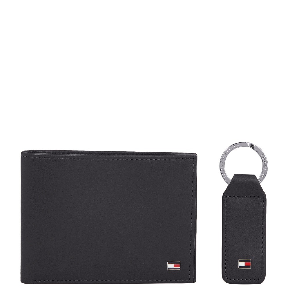 TOMMY HILFIGER</br>Ανδρικό Σετ Πορτοφόλι & Μπρελόκ Μαύρο Leather Wallet & Key Fob Gift Set AM0AM07931-BDS Tommy Hilfiger