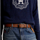 TOMMY HILFIGER</br>Ανδρική Ζώνη Ταμπά Δέρμα AM0AM11455-GB8 Tommy Hilfiger