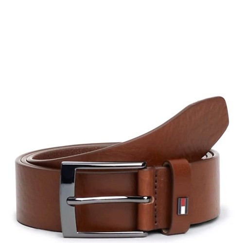 Ανδρική Ζώνη Ταμπά Δέρμα Leather Square Buckle Belt AM0AM12547-GES Tommy Hilfiger