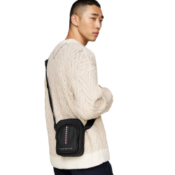 Ανδρική Τσάντα Crossbody Μαύρο TH Corporate Woven Mini Reporter Bag AM0AM12727-BDS Tommy Hilfiger