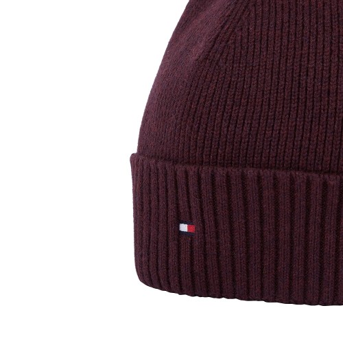 Tommy Hilfiger TH Flag Pima Cotton Cashmere Beanie AM0AM12796-0KA Ανδρικός Σκούφος Μπορντώ