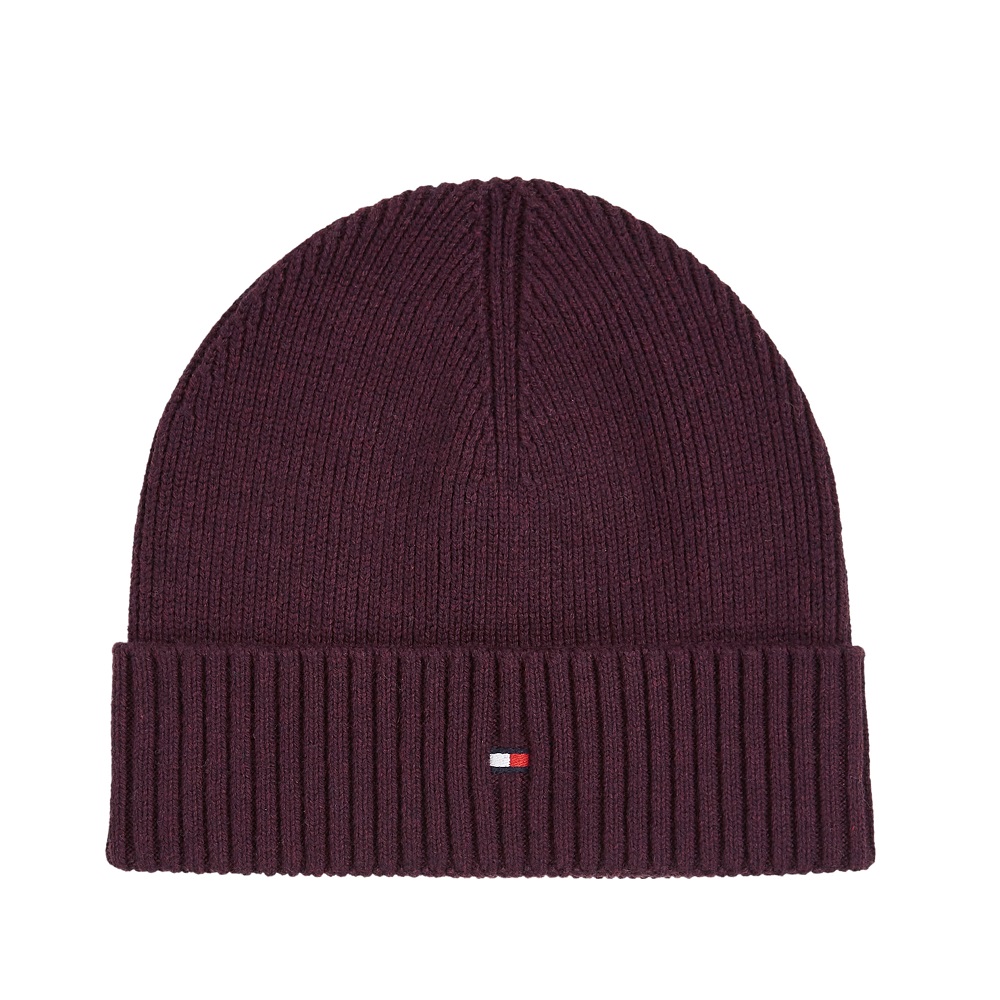TOMMY HILFIGER</br>Tommy Hilfiger TH Flag Pima Cotton Cashmere Beanie AM0AM12796-0KA Ανδρικός Σκούφος Μπορντώ
