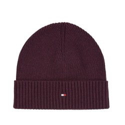 TOMMY HILFIGER</br>Tommy Hilfiger TH Flag Pima Cotton Cashmere Beanie AM0AM12796-0KA Ανδρικός Σκούφος Μπορντώ