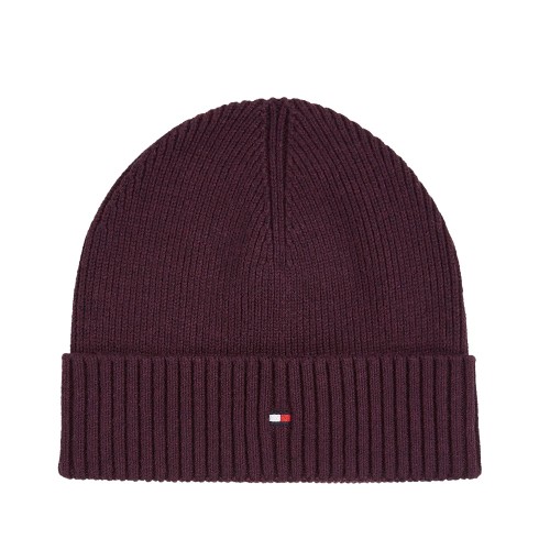 Tommy Hilfiger TH Flag Pima Cotton Cashmere Beanie AM0AM12796-0KA Ανδρικός Σκούφος Μπορντώ