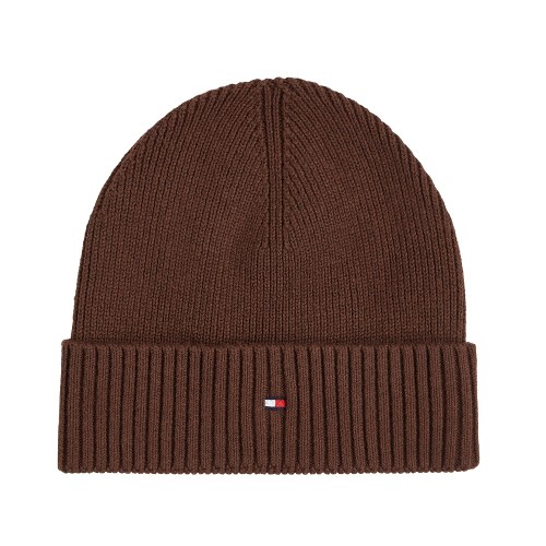 Tommy Hilfiger TH Flag Pima Cotton Cashmere Beanie AM0AM12796-GSZ Ανδρικός Σκούφος Καφέ