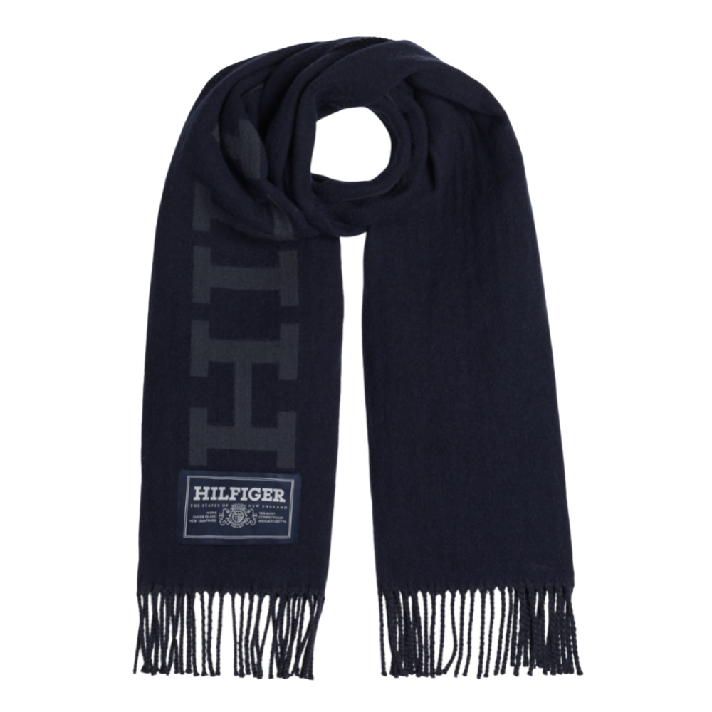 TOMMY HILFIGER</br>Ανδρικό Κασκόλ Μπλε Μάλλινο TH Monotype Wool Scarf AM0AM12838-DW6 Tommy Hilfiger TOMMY HILFIGER</br>Ανδρικό Κασκόλ Μπλε Μάλλινο TH Monotype Wool Scarf AM0AM12838-DW6 Tommy Hilfiger