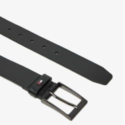 Ανδρική Ζώνη Μαύρο Δέρμα Leather Square Buckle Belt AM0AM13016-BDS Tommy Hilfiger