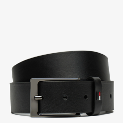 Ανδρική Ζώνη Μαύρο Δέρμα Leather Square Buckle Belt AM0AM13016-BDS Tommy Hilfiger