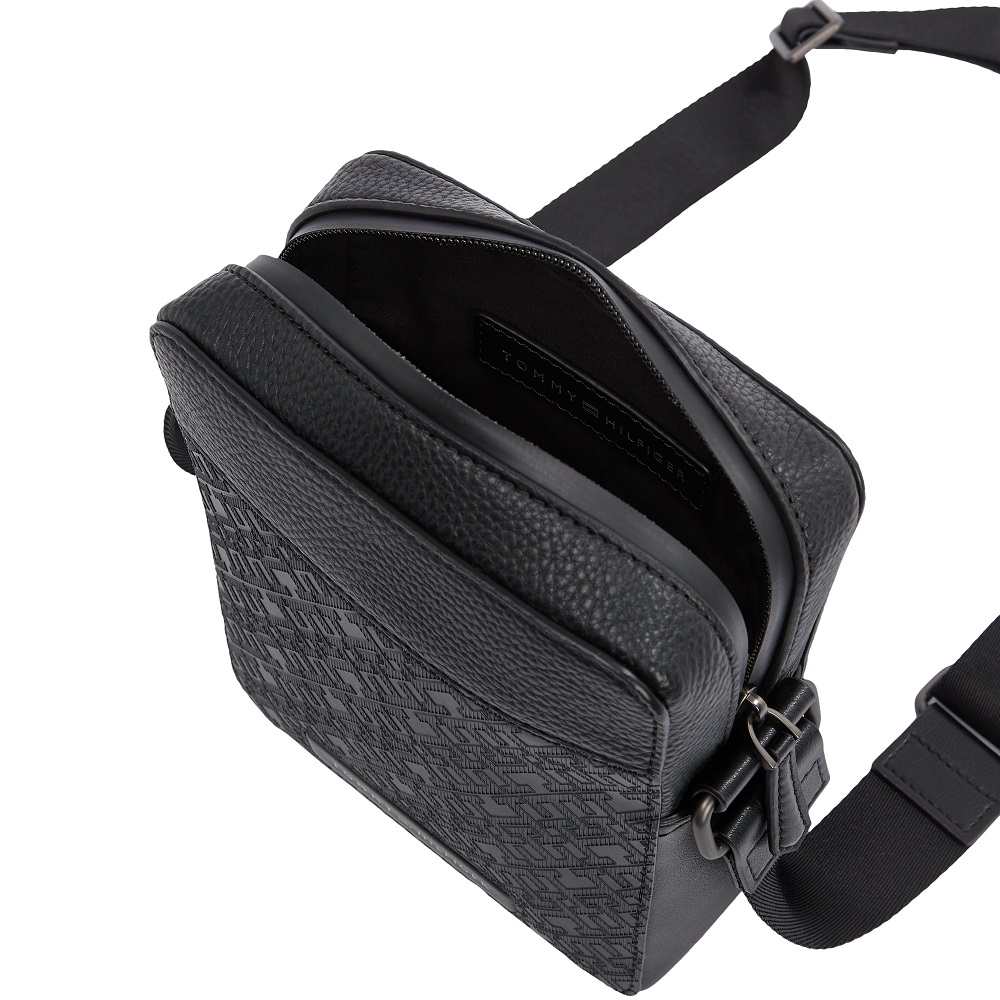TOMMY HILFIGER</br>Ανδρική Τσάντα Crossbody Μαύρο TH Monogram Mini Reporter Bag AM0AM13210-BDS Tommy Hilfiger