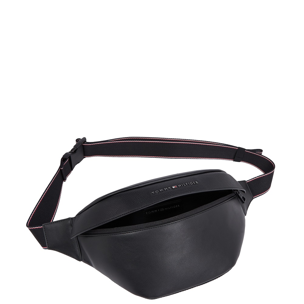 TOMMY HILFIGER</br>Ανδρική Τσάντα Μέσης Μαύρο TH Corporate Bumbag AM0AM13226-BDS Tommy Hilfiger