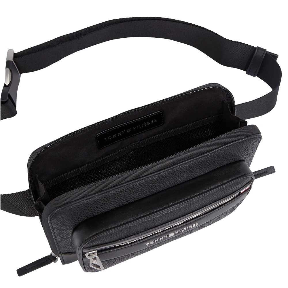 TOMMY HILFIGER</br>Ανδρική Τσάντα Μέσης Μαύρο TH Central Bumbag AM0AM13352-BDS Tommy Hilfiger