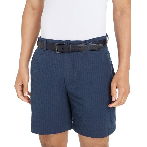 Ανδρική Ζώνη Μπλε Δέρμα Logo Square Buckle Leather Belt AM0AM13379-DW6 Tommy Hilfiger