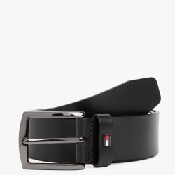 Ανδρική Ζώνη Μαύρο Δέρμα Leather Square Belt AM0AM13536-BDS Tommy Hilfiger
