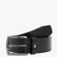 TOMMY HILFIGER</br>Ανδρική Ζώνη Μαύρο Δέρμα Leather Square Belt AM0AM13536-BDS Tommy Hilfiger