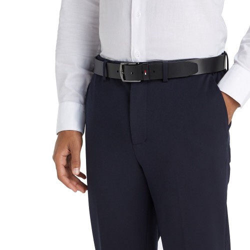 Ανδρική Ζώνη Μαύρο Δέρμα Leather Square Belt AM0AM13536-BDS Tommy Hilfiger Ανδρική Ζώνη Μαύρο Δέρμα Leather Square Belt AM0AM13536-BDS Tommy Hilfiger