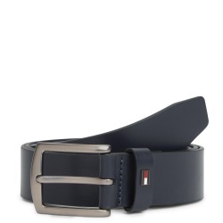 TOMMY HILFIGER</br>Tommy Hilfiger Leather Square Belt AM0AM13536-DW6 Ανδρική Ζώνη Μπλε Δέρμα