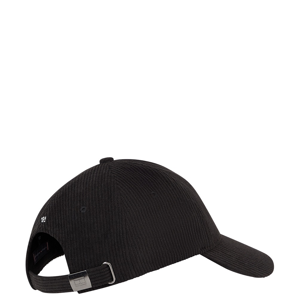 TOMMY HILFIGER</br>Tommy Hilfiger TH Flag 6 Panel Corduroy Baseball Cap AM0AM13583-BDS ΚΑΠΕΛΟ ΜΑΥΡΟ Ανδρικό Καπέλο Μαύρο Κοτλέ