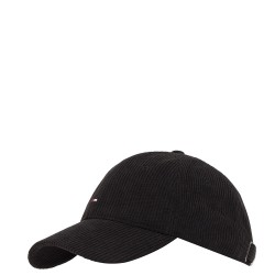 TOMMY HILFIGER</br>Tommy Hilfiger TH Flag 6 Panel Corduroy Baseball Cap AM0AM13583-BDS ΚΑΠΕΛΟ ΜΑΥΡΟ Ανδρικό Καπέλο Μαύρο Κοτλέ