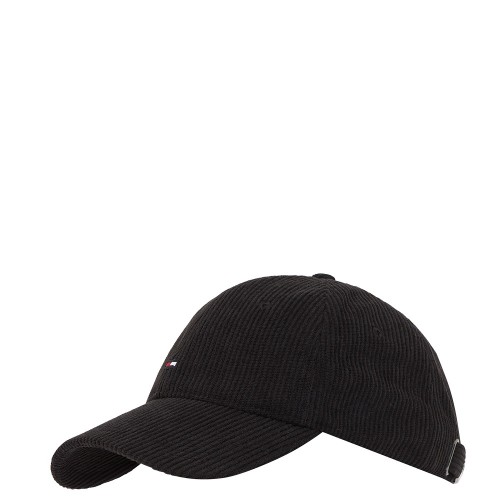Tommy Hilfiger TH Flag 6 Panel Corduroy Baseball Cap AM0AM13583-BDS ΚΑΠΕΛΟ ΜΑΥΡΟ Ανδρικό Καπέλο Μαύρο Κοτλέ