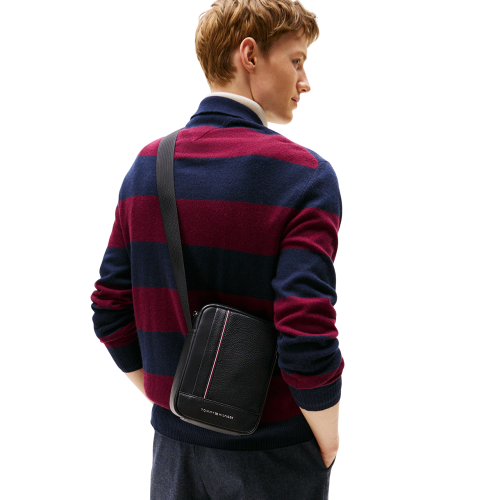 Tommy Hilfiger TH Central Mini Reporter Bag AM0AM13632-BDS Ανδρική Τσάντα Crossbody Μαύρο