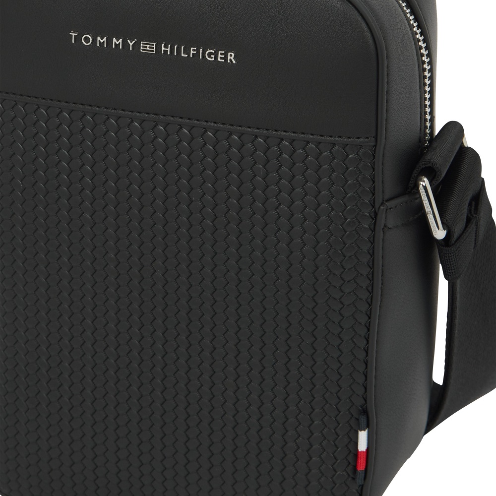 TOMMY HILFIGER</br>Tommy Hilfiger TH Woven Mini Reporter Bag AM0AM13661-BDS Ανδρική Τσάντα Crossbody Μαύρο TOMMY HILFIGER</br>Tommy Hilfiger TH Woven Mini Reporter Bag AM0AM13661-BDS Ανδρική Τσάντα Crossbody Μαύρο