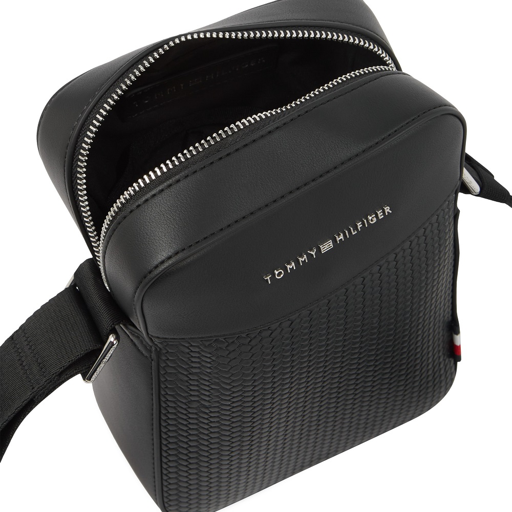 TOMMY HILFIGER</br>Tommy Hilfiger TH Woven Mini Reporter Bag AM0AM13661-BDS Ανδρική Τσάντα Crossbody Μαύρο TOMMY HILFIGER</br>Tommy Hilfiger TH Woven Mini Reporter Bag AM0AM13661-BDS Ανδρική Τσάντα Crossbody Μαύρο