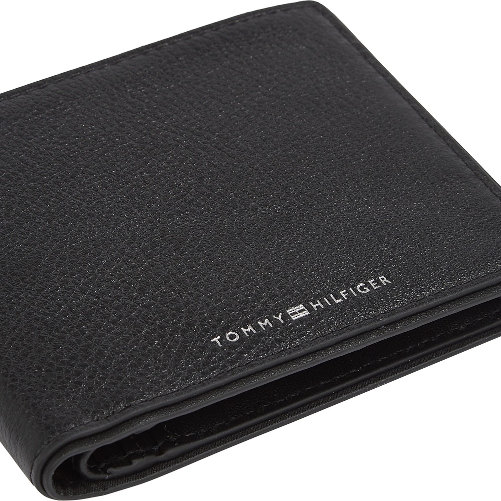 TOMMY HILFIGER</br>Tommy Hilfiger Corporate Leather Card and Coin Wallet AM0AM13740-BDS Ανδρικό Πορτοφόλι Μαύρο Δέρμα