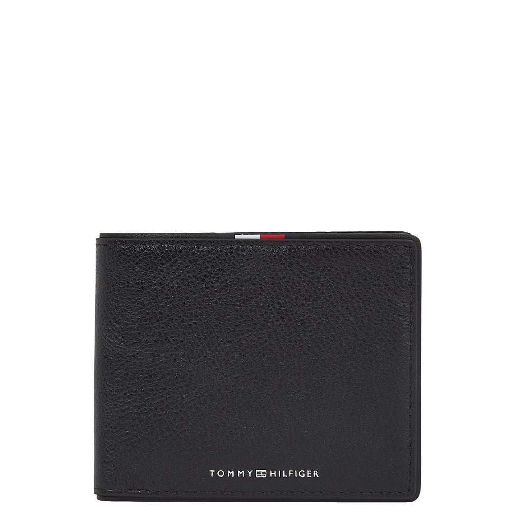 TOMMY HILFIGER</br>Tommy Hilfiger Corporate Leather Card and Coin Wallet AM0AM13740-BDS Ανδρικό Πορτοφόλι Μαύρο Δέρμα