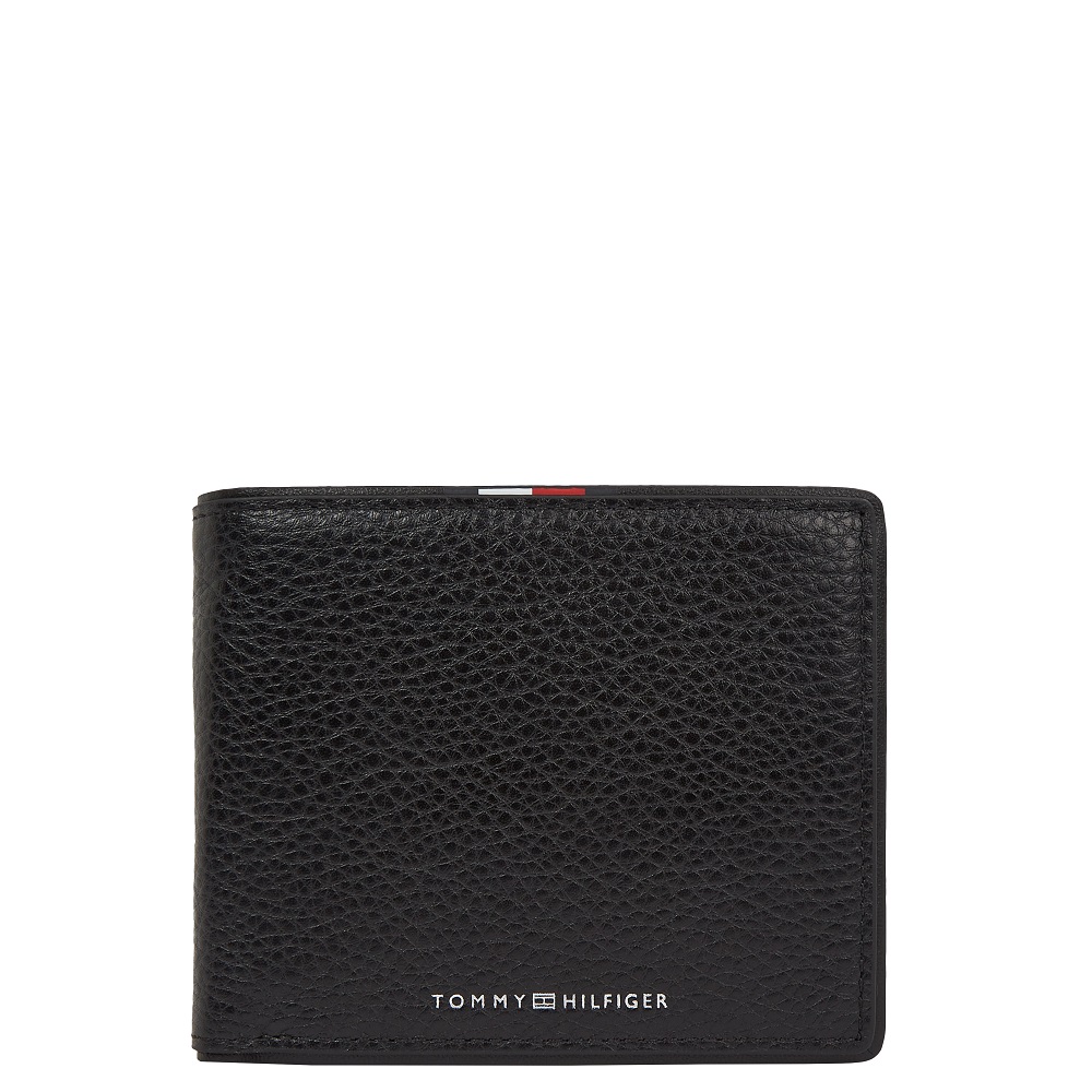TOMMY HILFIGER</br>Tommy Hilfiger Corporate Leather Flap Bifold Wallet AM0AM13741-BDS Ανδρικό Πορτοφόλι Μαύρο Δέρμα