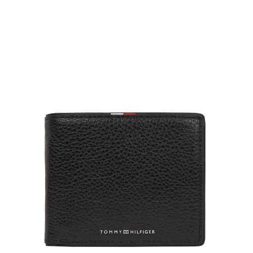 Tommy Hilfiger Corporate Leather Flap Bifold Wallet AM0AM13741-BDS Ανδρικό Πορτοφόλι Μαύρο Δέρμα