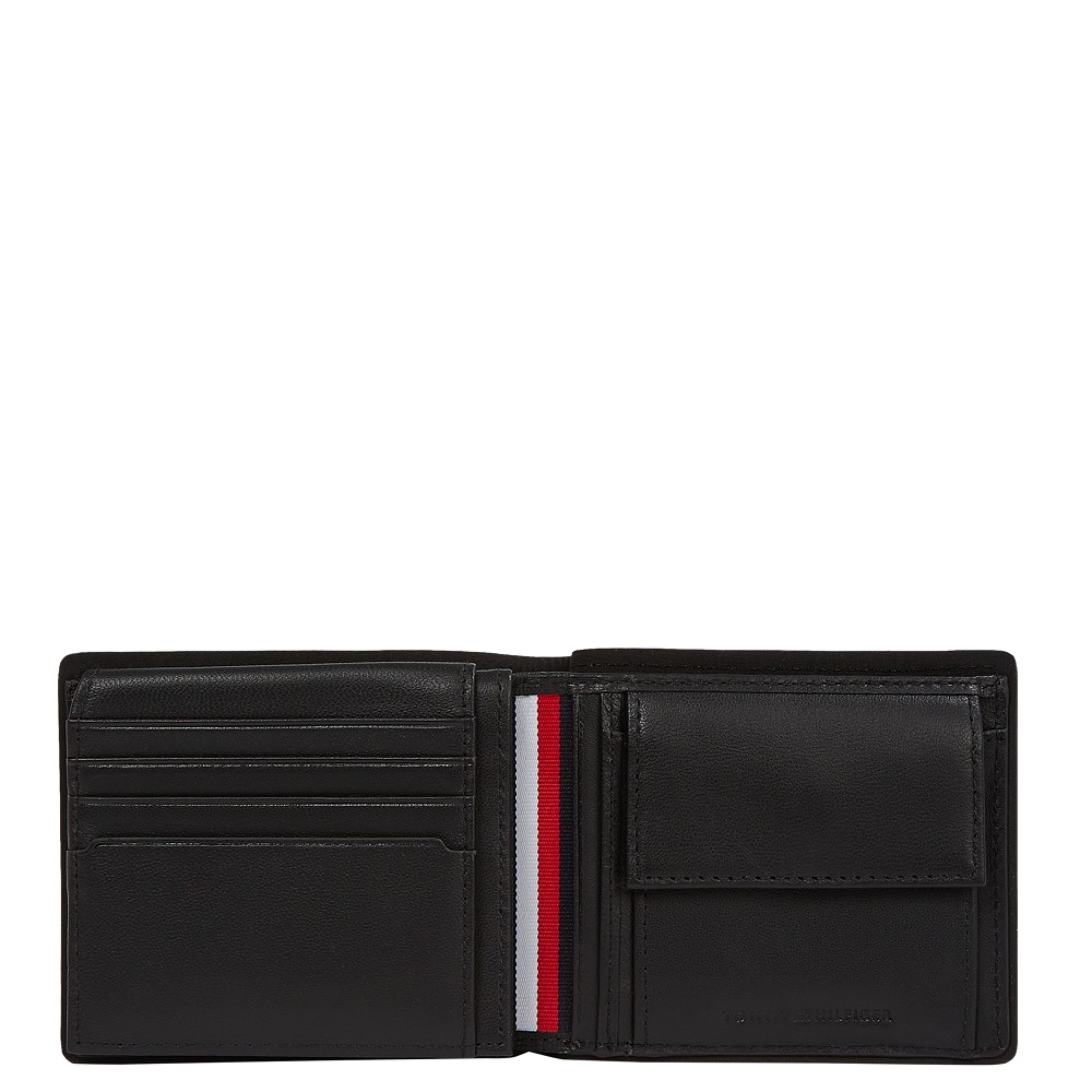 TOMMY HILFIGER</br>Tommy Hilfiger Corporate Leather Flap Bifold Wallet AM0AM13741-BDS Ανδρικό Πορτοφόλι Μαύρο Δέρμα
