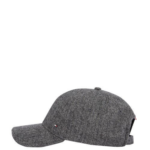 Tommy Hilfiger TH Flag Herringbone 6 Panel Wool Baseball Cap AM0AM13784-01M Ανδρικό Καπέλο Γκρι Μάλλινο