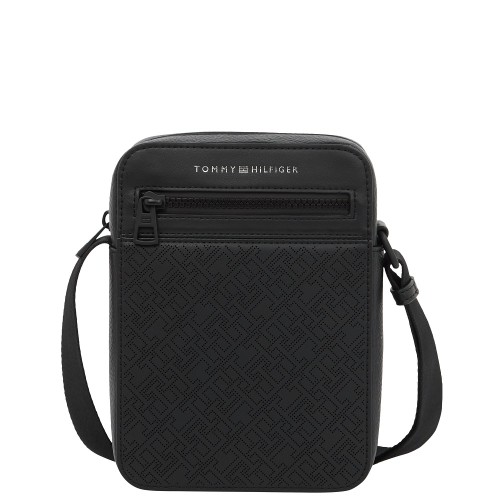 Tommy Hilfiger TH Monogram Mini Reporter Bag AM0AM13836-BDS Ανδρική Τσάντα Crossbody Μαύρο