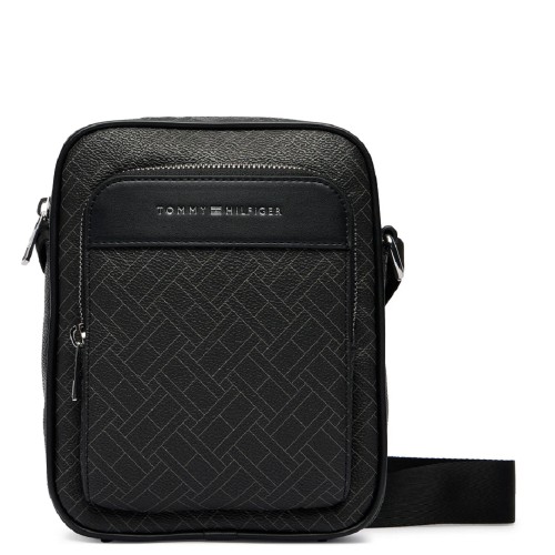 Tommy Hilfiger TH Monogram Mini Reporter Bag AM0AM14138-BDS Ανδρική Τσάντα Crossbody Μαύρο