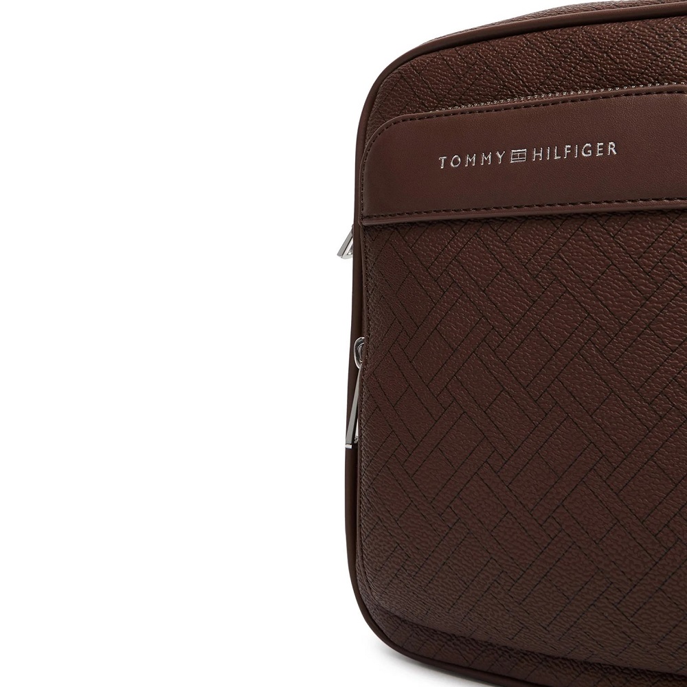 TOMMY HILFIGER</br>Tommy Hilfiger TH Monogram Mini Reporter Bag AM0AM14138-GB6 Ανδρική Τσάντα Crossbody Καφέ