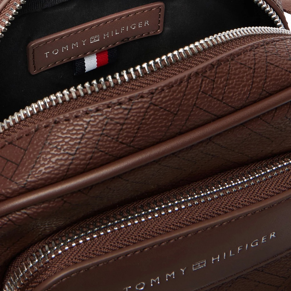 TOMMY HILFIGER</br>Tommy Hilfiger TH Monogram Mini Reporter Bag AM0AM14138-GB6 Ανδρική Τσάντα Crossbody Καφέ