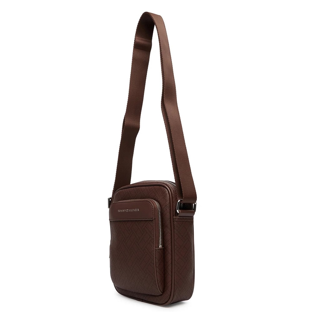 TOMMY HILFIGER</br>Tommy Hilfiger TH Monogram Mini Reporter Bag AM0AM14138-GB6 Ανδρική Τσάντα Crossbody Καφέ