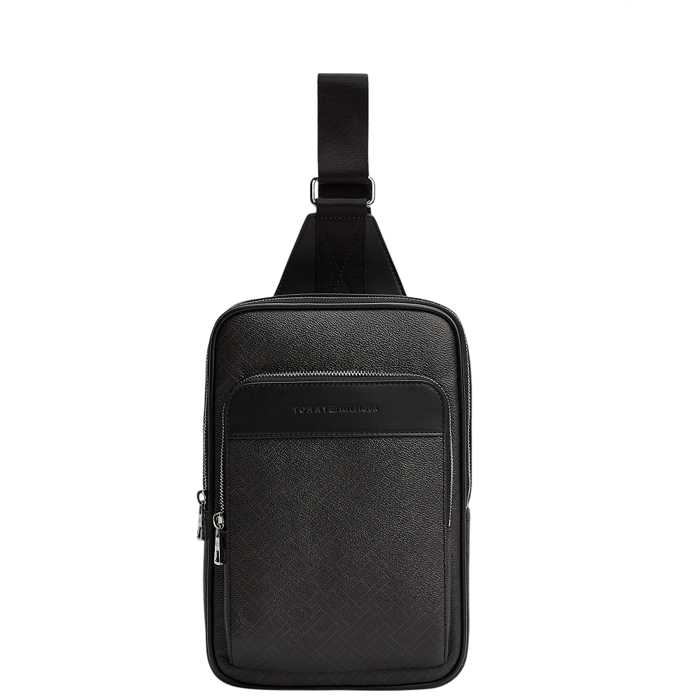 TOMMY HILFIGER</br>Tommy Hilfiger TH Flag Monogram Slingpack AM0AM14140-BDS Ανδρική Τσάντα Sling Μαύρο