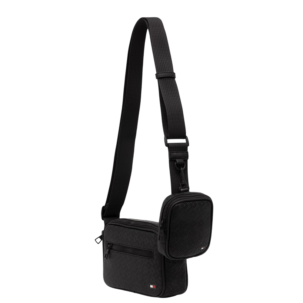 TOMMY HILFIGER</br>Tommy Hilfiger TH Embossed Flag Modular Reporter Bag AM0AM14192-BDS Ανδρική Τσάντα Crossbody Μαύρο