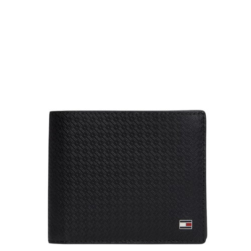 Tommy Hilfiger Embossed Flag Leather Card And Coin Wallet AM0AM14243-BDS Ανδρικό Πορτοφόλι Μαύρο Δέρμα