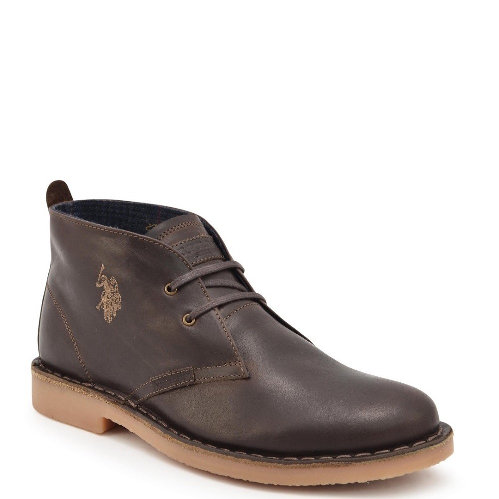 U.S. POLO ASSN.</br>Ανδρικά Μποτάκια Καφέ Δέρμα AMADEUS17-DKBR U.S. Polo Assn.