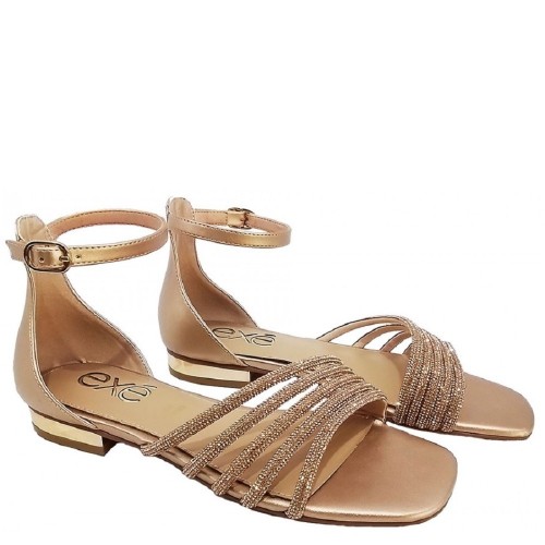 Γυναικεία Πέδιλα Ροζ Χρυσός Στρας AMELIA-565 Exe Γυναικεία Πέδιλα Ροζ Χρυσός Στρας AMELIA-565 Exe