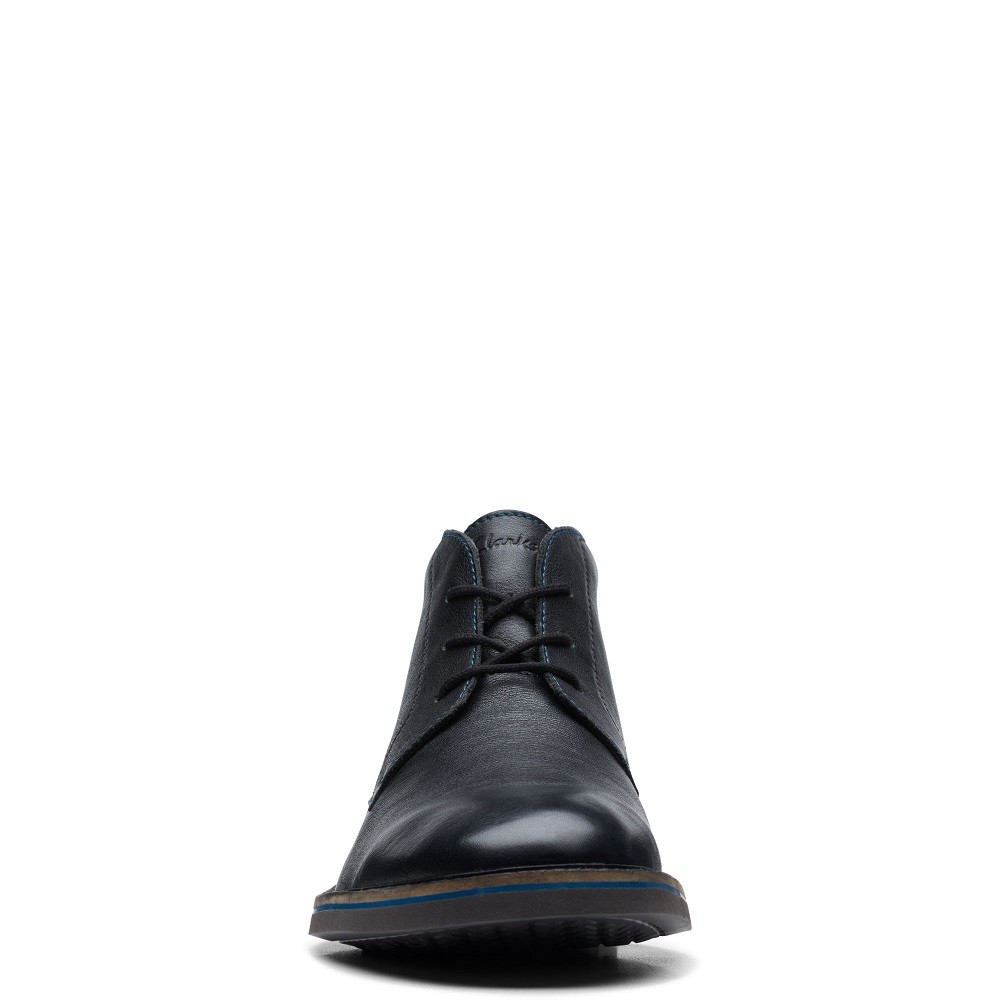 CLARKS</br>Ανδρικά Μποτάκια Μαύρο Δέρμα ATTICUS LT MID Clarks