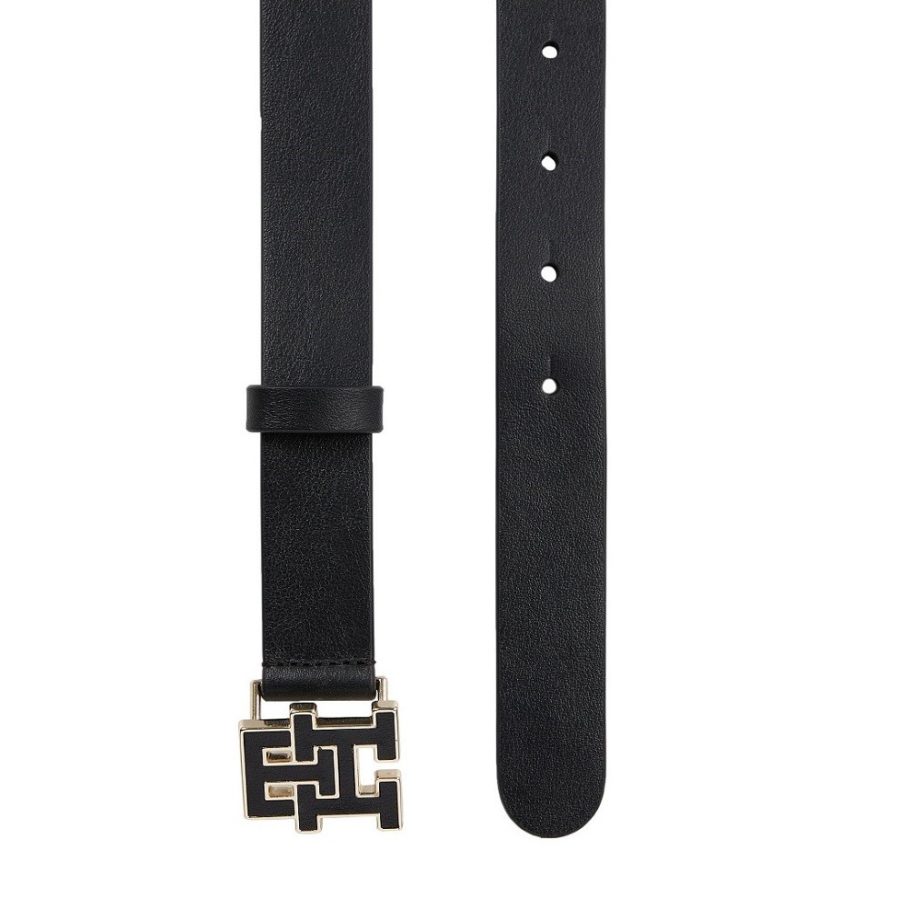 TOMMY HILFIGER</br>Γυναικεία Ζώνη Μαύρο Δέρμα AW0AW15381-BDS Tommy Hilfiger